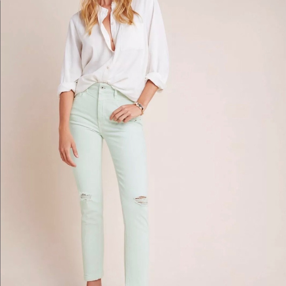 Anthropologie Pilcro mint high-rise slim Jeans 29 - Picture 5 of 7